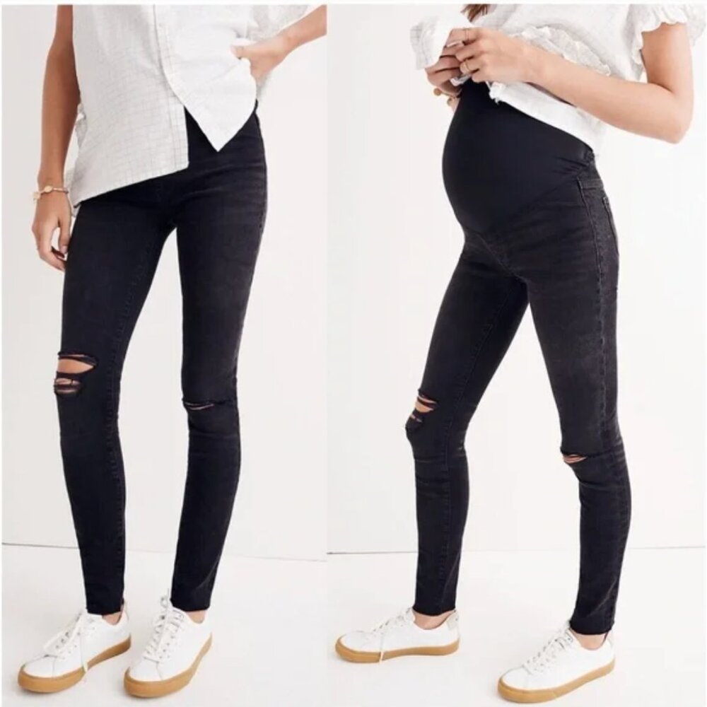 Madewell Maternity Over-the-Belly Skinny Jeans – Black Sea, Size 24